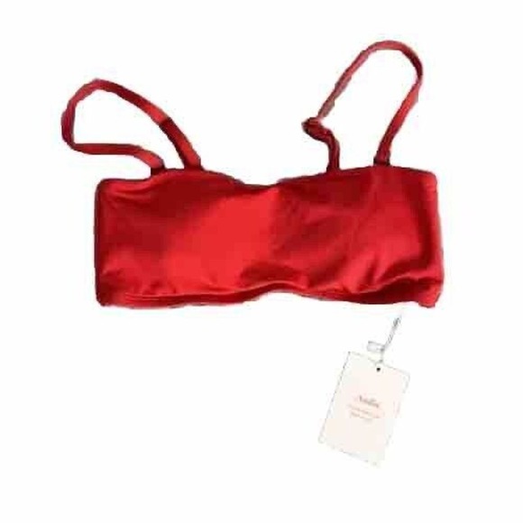Andie Swimwear The Rio Top Women Sz XS Bandeau Bikini Top Removable Strap NEW - Picture 1 of 8